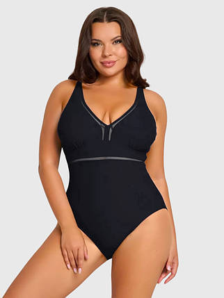 Злитий купальник великого розміру Fuba 25013 чорний 54 56 58 60 62 розмір, фото 1