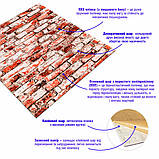 Декоративна 3D панель 700х770х4мм Червоно-біла цегла (341) SW-00000533, фото 2