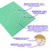 3D панель самоклеюча 700х770х5мм цегла М'ята (012-5) SW-00000148, фото 2