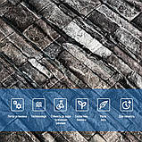 Самоклеюча декоративна 3D панель 700х770х5мм Сіра цегла піщаник (059) SW-00000178, фото 4