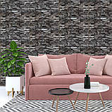 Самоклеюча декоративна 3D панель 700х770х5мм Сіра цегла піщаник (059) SW-00000178, фото 5