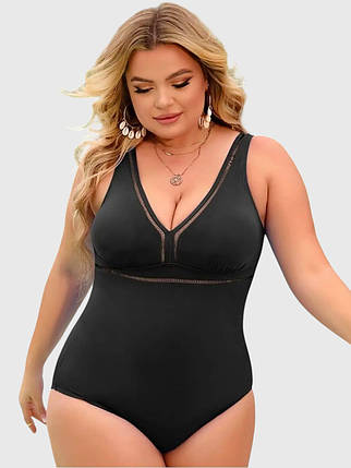 Цілисний купальник великий розмір Fuba 25013 чорний 54 56 58 60 62 розмір, фото 1