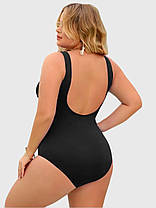 Цілисний купальник великий розмір Fuba 25013 чорний 54 56 58 60 62 розмір, фото 2