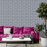 3D панель самоклеюча 700х770х3мм цегла Срібло (017-3) SW-00000230, фото 5