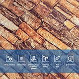 Самоклеюча декоративна 3D панель під цеглу червоний піщаник матовий 700х770х5мм (058M) SW-00000633, фото 4