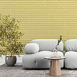 3D панель самоклеюча 700x770x7мм цегла Жовто-пісочна (009-7) SW-00000046, фото 5