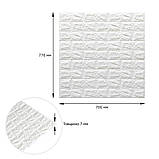 3D панель самоклеюча 700х770х7мм цегла Білий (001-7) SW-00000047, фото 3