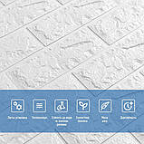 3D панель самоклеюча 700х770х7мм цегла Білий (001-7) SW-00000047, фото 4