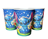 Посуд дитячий одноразовий з малюнком Стіч паперовий 10 склянок та 10 тарілок, фото 2