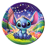 Посуд дитячий одноразовий з малюнком Стіч паперовий 10 склянок та 10 тарілок, фото 3