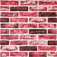 Самоклеюча 3D панель 700х700х5мм Клінкер насичений червоний цегла (416) SW-00001182