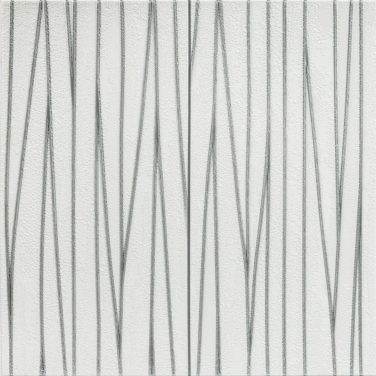 Самоклеюча 3D панель 700х700х5мм Срібні стрічки (441) SW-00001185, фото 1