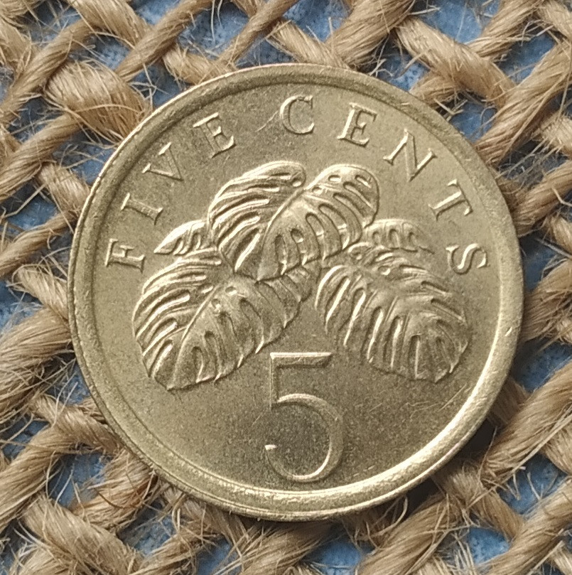 5 центiв 1989 року. Сiнгапур, фото 1