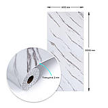 Самоклеюча вінілова плитка в рулоні 600х3000х2мм Білий мармур з прожилками Глянсова SW-00001285, фото 3