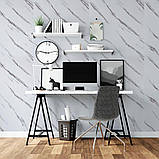 Самоклеюча вінілова плитка в рулоні 600х3000х2мм Білий мармур з прожилками Глянсова SW-00001285, фото 6