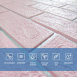 Панель стінова 700х700х5мм Рожева цегла зі сріблом SW-00001501, фото 4