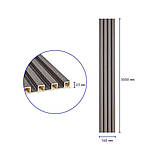 Рейка декоративна WPC стінова 3000х160х23мм Олов'яний SW-00001530, фото 3