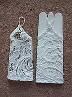 Рукавички дитячі мереживні ошатні, білі