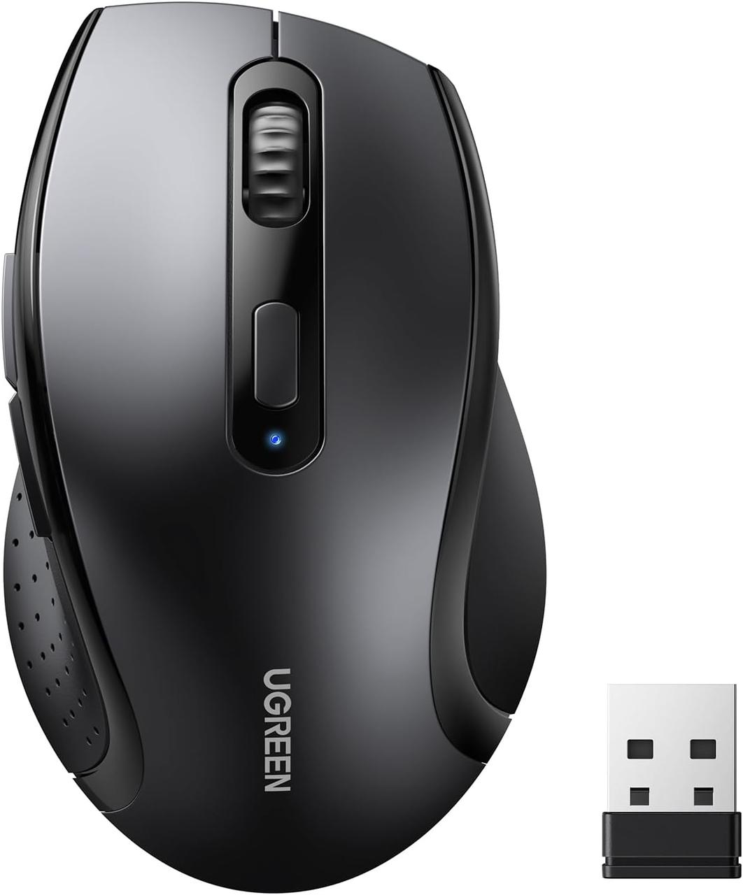 Бездротова оптична миша UGREEN 2.4G Ergonomic Wireless Black (M511), фото 1
