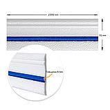 Плінтус РР самоклеючий 2300х70х4мм Білий з синьою смужкою (D) SW-00001831, фото 3