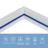 Плінтус РР самоклеючий 2300х70х4мм Білий з синьою смужкою (D) SW-00001831, фото 4