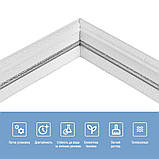 Плінтус РР самоклеючий 2300х70х4мм Білий з сірою смужкою (D) SW-00001833, фото 4