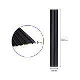 Рейка декоративна WPC стінова 3000х150х9мм Антрацит SW-00001869, фото 3