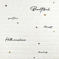 Панель стінова 3D 700х700х4мм Напис із золотом SW-00001979