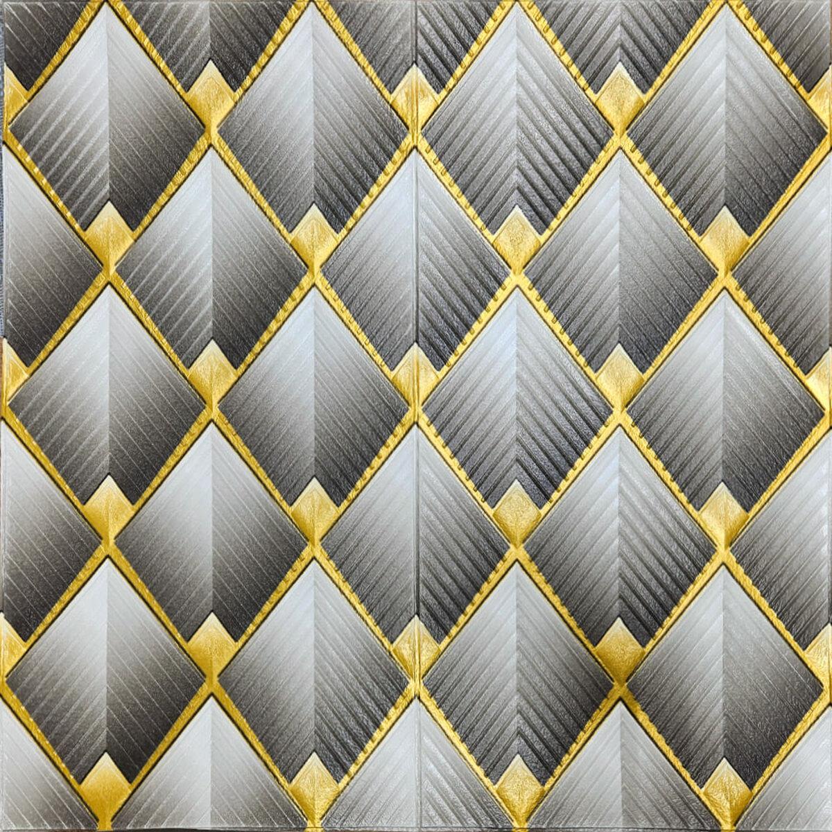 Панель стінова 3D 700х700х4мм Ромб сірий SW-00001986, фото 1