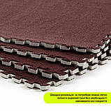 Підлога-пазл плюшевий 60х60х1см Коричневий (D) SW-00002083, фото 5
