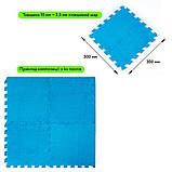 Підлога-пазл плюшевий 30х30х1см Блакитний (D) SW-00002090, фото 2