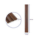 Рейка декоративна PS 2900х120х12мм Бронзовий венге SW-00002144-, фото 3