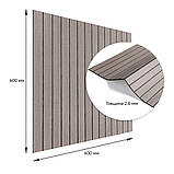 Покриття вінілове самоклеюче 3D рейки 600х600х2,8мм Дуб мокко SW-00002201, фото 3