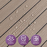 Покриття вінілове самоклеюче 3D рейки 600х600х2,8мм Тік горіховий SW-00002202, фото 4