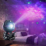 Астронавт нічник-проєктор Galaxy з пультом – зоряне небо, туманність, місяць, LED світильник USB, фото 3