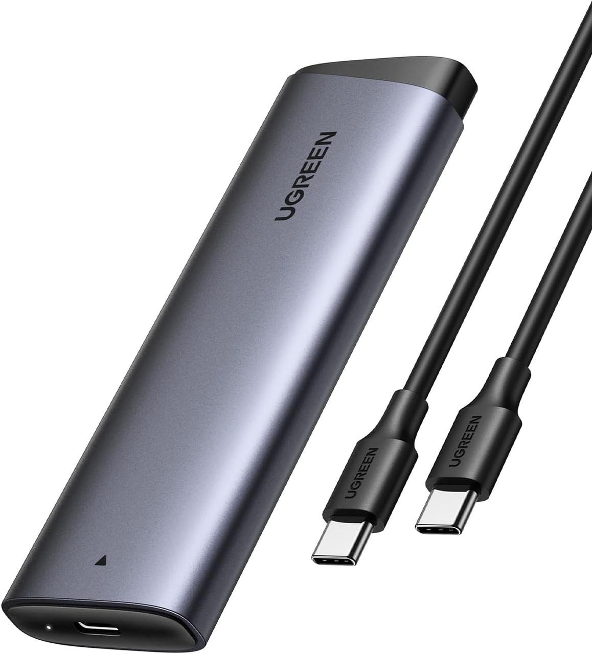 Зовнішній корпус кишеня для жорсткого диска SSD M.2 NVME UGREEN 10 Гбіт/с USB C 3.2 Gen 2 NVME M-Key (CM767), фото 1