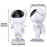 Астронавт робот нічник-проєктор з пультом – зоряне небо, туманність, LED світильник 360°, USB, фото 3