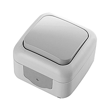 Вимикач 1 кл. вологозахисний зовнішній VIKO Palmiye IP54 (сірого кольору)