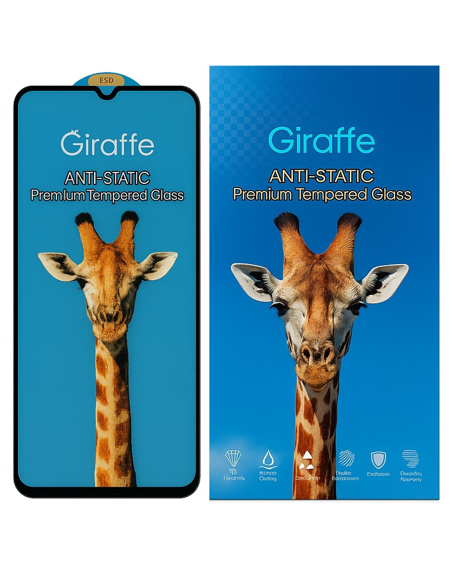 Захисне скло Giraffe для Xiaomi Redmi 13C / Poco M6 / Poco C65 з чорною рамкою