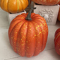Искусственный Декоративная тыква, оранжевый, 19 см