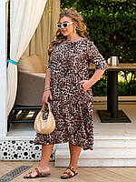 Сукня жіноча літня із софту вільного крою з принтом рр.50-52, 54-56,58-60,62-64, фото 7