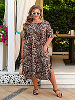 Сукня жіноча літня із софту вільного крою з принтом рр.50-52, 54-56,58-60,62-64, фото 3