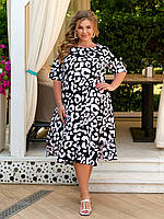 Сукня жіноча літня із софту вільного крою з принтом рр.50-52, 54-56,58-60,62-64, фото 8