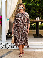 Сукня жіноча літня із софту вільного крою з принтом рр.50-52, 54-56,58-60,62-64, фото 10