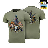 M-Tac літня якісна військова футболка олива з принтом Rex team Light Olive
