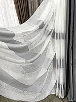 Тюль льон молочний смуга сіра щільна Туреччина