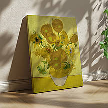Картина на полотні "Вінсент ван Гог - Соняшники, Vincent van Gogh, Sunflowers", 60×45см, фото 3