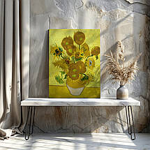 Картина на полотні "Вінсент ван Гог - Соняшники, Vincent van Gogh, Sunflowers", 60×45см, фото 4