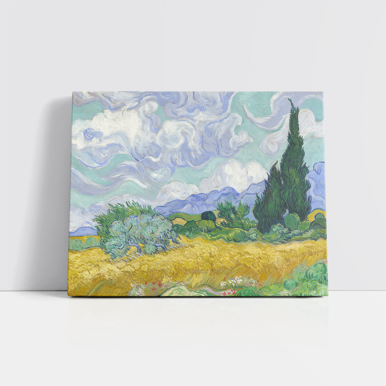 Картина на полотні "Вінсент ван Гог - Пшеничне поле з кипарисом, Vincent van Gogh, Wheat Field", 48×60см