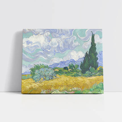 Картина на полотні "Вінсент ван Гог - Пшеничне поле з кипарисом, Vincent van Gogh, Wheat Field", 48×60см, фото 1
